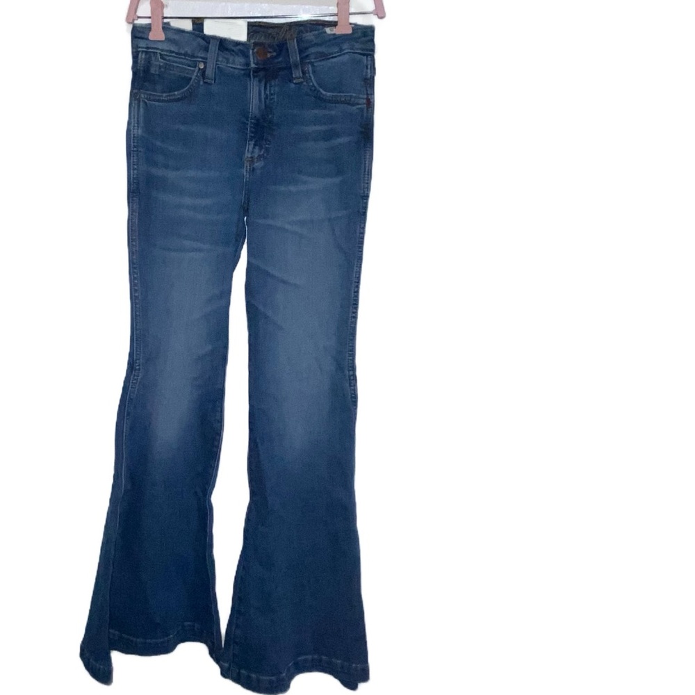 Wrangler Dark Blue High-Rise Flare Jeans - Picture 2 of 6